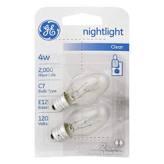 GE Light Bulbs, Night Light, Clear, 4 Watts