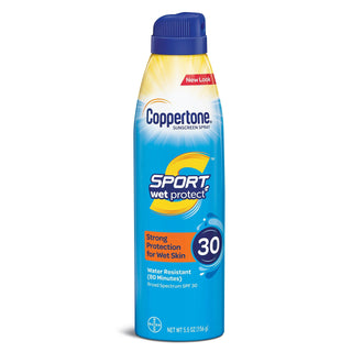Coppertone Sport Sunscreen, Wet Protect, Spray, Broad Spectrum SPF 30