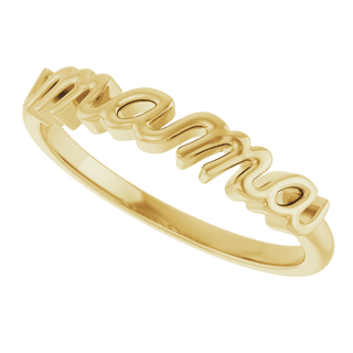 Mama Script Ring