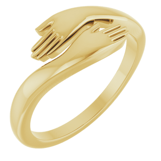 Amore Hug Ring in Solid 14K Yellow Gold