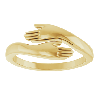 Amore Hug Ring in Solid 14K Yellow Gold