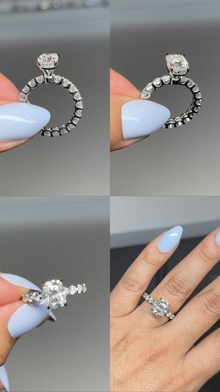 2.5ct Elongated Cushion Cut Eternity Engagement Ring