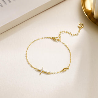 Pray Cross Jesus Fish Bracelet