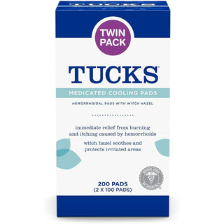 Tucks Medicated Cooling Pads with Witch Hazel 100 Pads - 2 Pack
