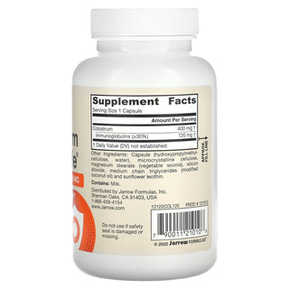 Jarrow Formulas Colostrum Prime Life, 400 Mg, 120 Capsules