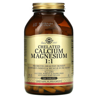 Solgar Chelated Calcium Magnesium 1:1 240 Tablets