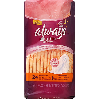 Always Ultra Thin Soft & Clean Overnight Pads