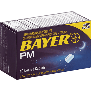 Bayer PM Pain Reliever/NightTime Sleep-Aid, Coated Caplets
