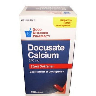 GNP Maximum Strength Stool Softener (Docusate Calcium 240 mg), 100 Softgels