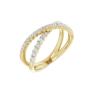 Valérie 14K Gold Diamond Criss-Cross Ring
