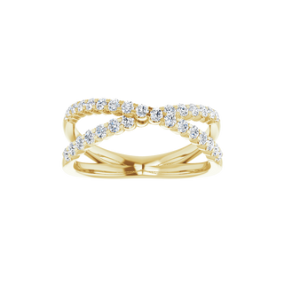 Valérie Gold Vermeil Diamond Criss Cross Ring