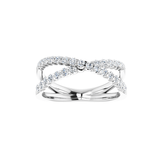 Valérie 14K Gold Diamond Criss-Cross Ring