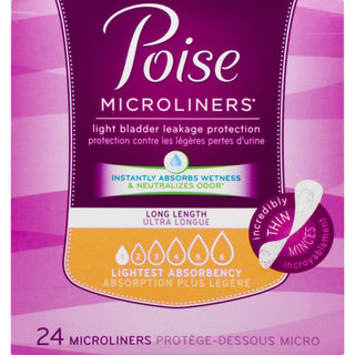Poise Microliners Long Length Lightest Absorbency