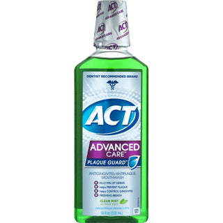ACT Advanced Care Plaque Guard Mouthwash Clean Mint 18 Oz