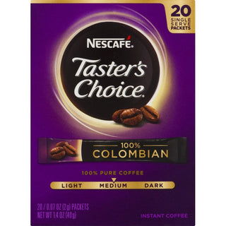 Tasters Choice Coffee, Instant, 100% Colombian, Single Serve Packets
