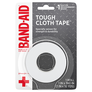 Band-Aid Brand First Products Medical Tough Cloth Tape For Securing Bandages, 1 In By 10 Yd