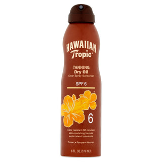 Hawaiian Tropic Dry Oil Clear Spray Sunscreen Spf 6 6 Ounces
