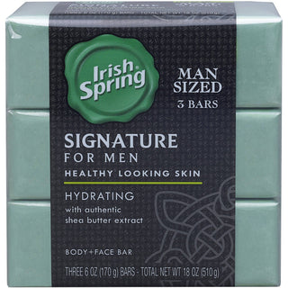 Irish Spring Signature For Men Body + Face Bar, Hydrating, Man Sized