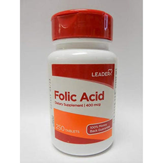 Leader, Folic Acid, 400 Mcg, Tablets