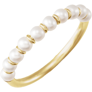 Éveline 14K yellow gold freshwater pearl ring