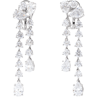 Étoile Cascade Diamond Earrings 14K White Gold