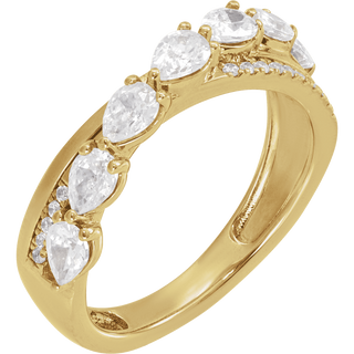 Éclat Pear Diamond Ring 14K White & Yellow Gold