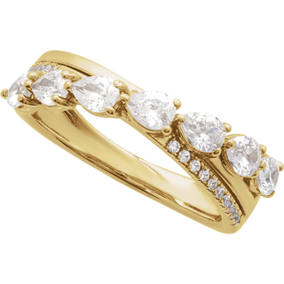 Éclat Pear Diamond Ring 14K White & Yellow Gold