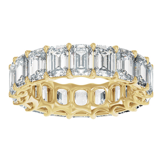 Éternité Souveraine 14K Yellow Gold 9 1/3 CTW Emerald-Cut Diamond Low-Profile Eternity Band