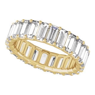 Lumière Infinie 14K Yellow Gold 4 3/4 CTW Lab Grown Baguette Diamond Low-Profile Eternity Band
