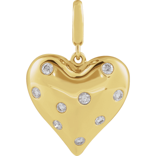 Amour Éternel Diamond Heart Pendant 14K Gold