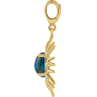 Soleil Nocturne Pendant 14K Gold Blue Topaz & Diamond