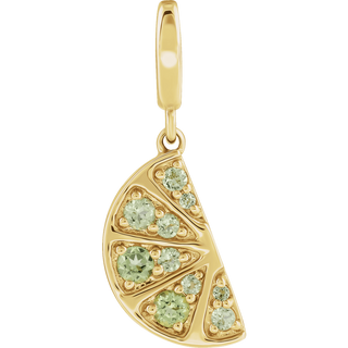 Citrine Éclat Lime Pendant 14K Gold & Natural Peridot