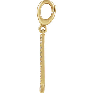 Médaillon 14K Yellow Gold Engravable Natural Diamond Dog Tag Charm/Pendant