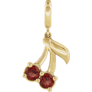 Cerise Éclat Garnet Pendant 14K Gold
