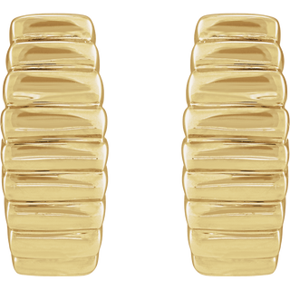 Auréa Ribbed Gold Hoop Earrings