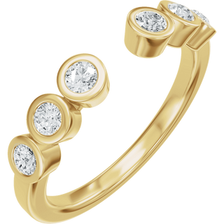 Éloise 14K Yellow Gold 1/3 CTW Diamond Bezel Set Open Ring