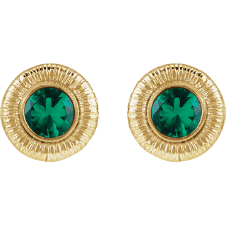 Émeraude Lumière Stud Earrings