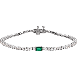 L’Instant Émeraude 14K Gold Lab-Grown Emerald & Diamond Tennis Bracelet