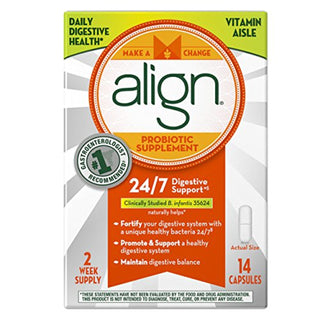 Align Probiotic Supplement, 24/7 Digestive Support With Bifantis, 14 Capsules