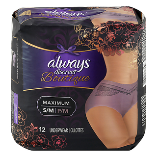 Always Discreet Boutique Incontinence Underwear Maximum Mauve S/M - 12ct