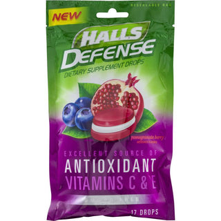 Halls Defense Dietary Supplement Drops, Sugar Free, Pomegranate Berry