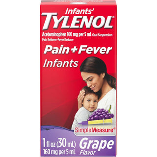nfants' Tylenol Oral Suspension Liquid Medicine with Acetaminophen, Baby Fever Reducer & Pain Reliever for Minor Aches & Pains, Sore Throat, Headache & Toothache 1oz