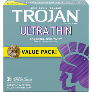 Trojan Sensitivity Ultra Thin Lubricated Latex Condoms 36 Count