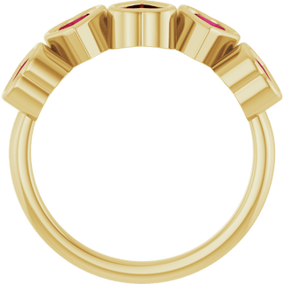 Cinq Cœurs 14K Yellow Gold Five Heart Gemstone Ring