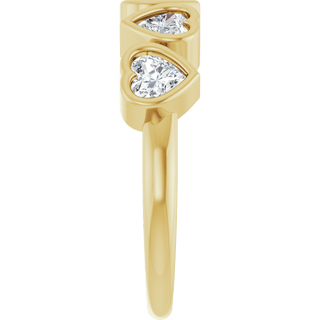 Cinq Cœurs 14K Yellow Gold Five Heart Gemstone Ring