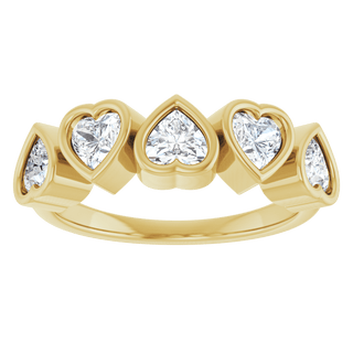 Cinq Cœurs 14K Yellow Gold Five Heart Gemstone Ring
