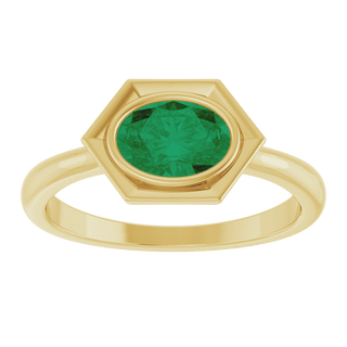 Émeraude Hexa Ring 14K Gold Emerald