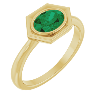 Émeraude Hexa Ring 14K Gold Emerald
