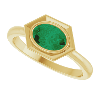 Émeraude Hexa Ring 14K Gold Emerald
