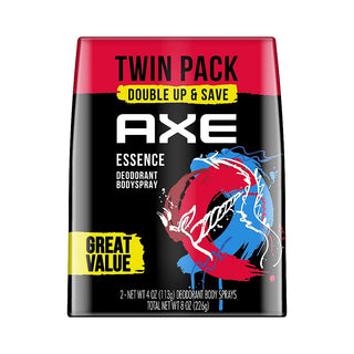 AXE Body Spray For Men, Essence 4 Oz, Twin Pack 4 Oz ( Disc)